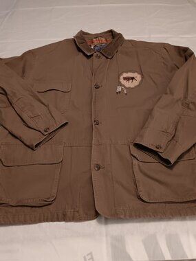 Dunbrooke Upstream Barnstorm Men's XXL Brown Buffalo Patch Cotton Barn Coat